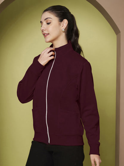 Stand-Collar Jacket with Front Pockets