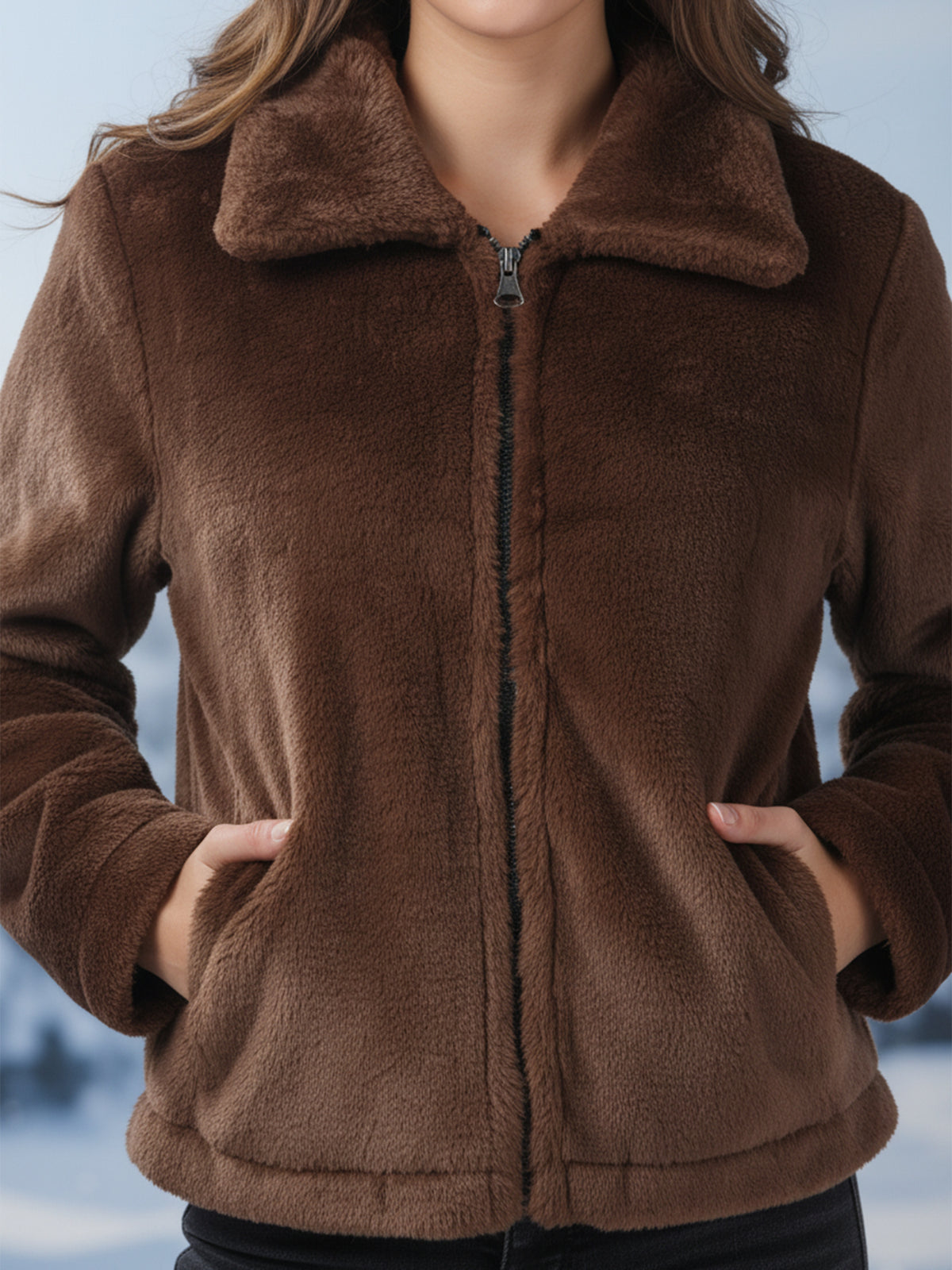 Winter Jacket with Spread Collar
