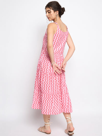 Tiered Fit & Flare Midi Dress