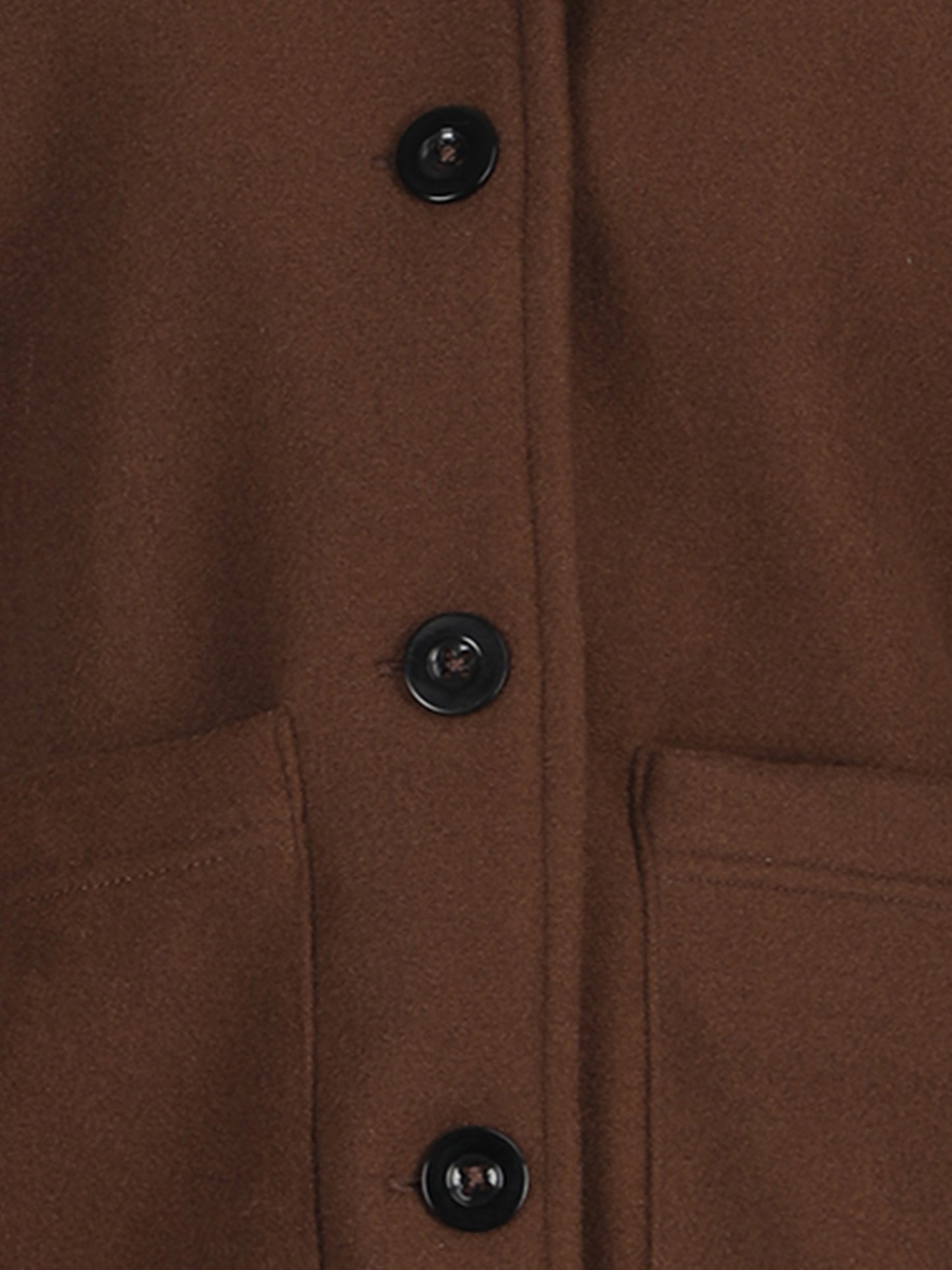 Plus Size Spread Collar Felt Jacket