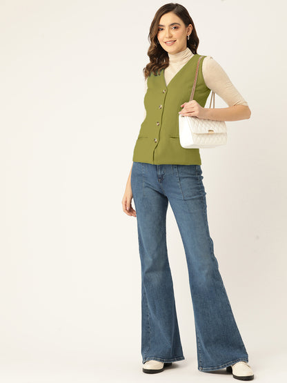 V-Neck Fleece Waistcoat