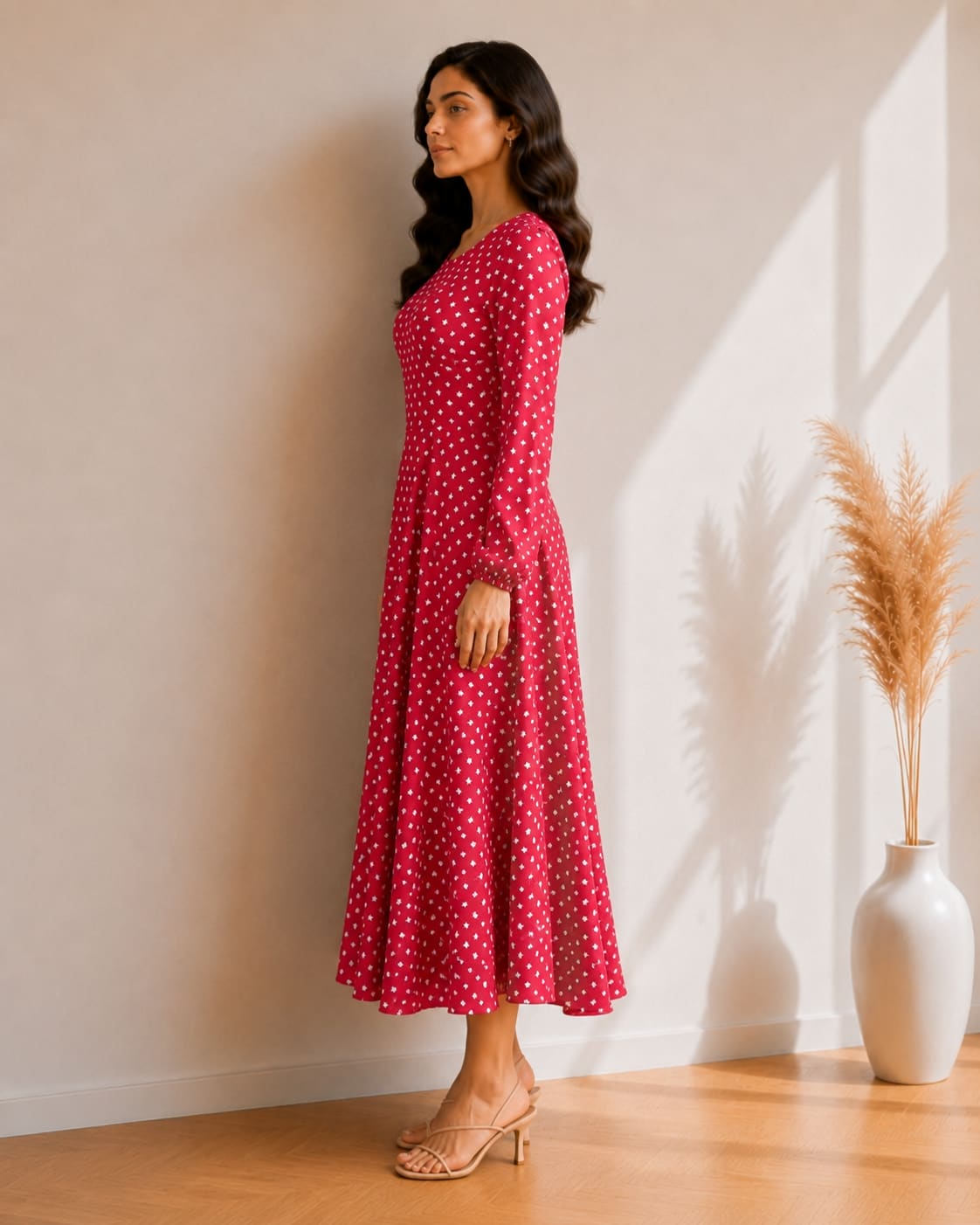 Printed Flared Western Dress.