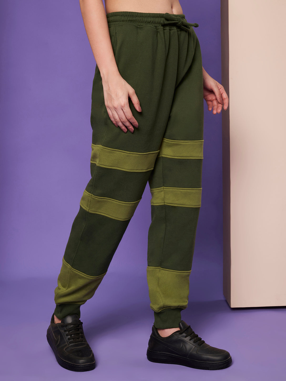 Colourblocked Wrinkle Free Zip Trousers