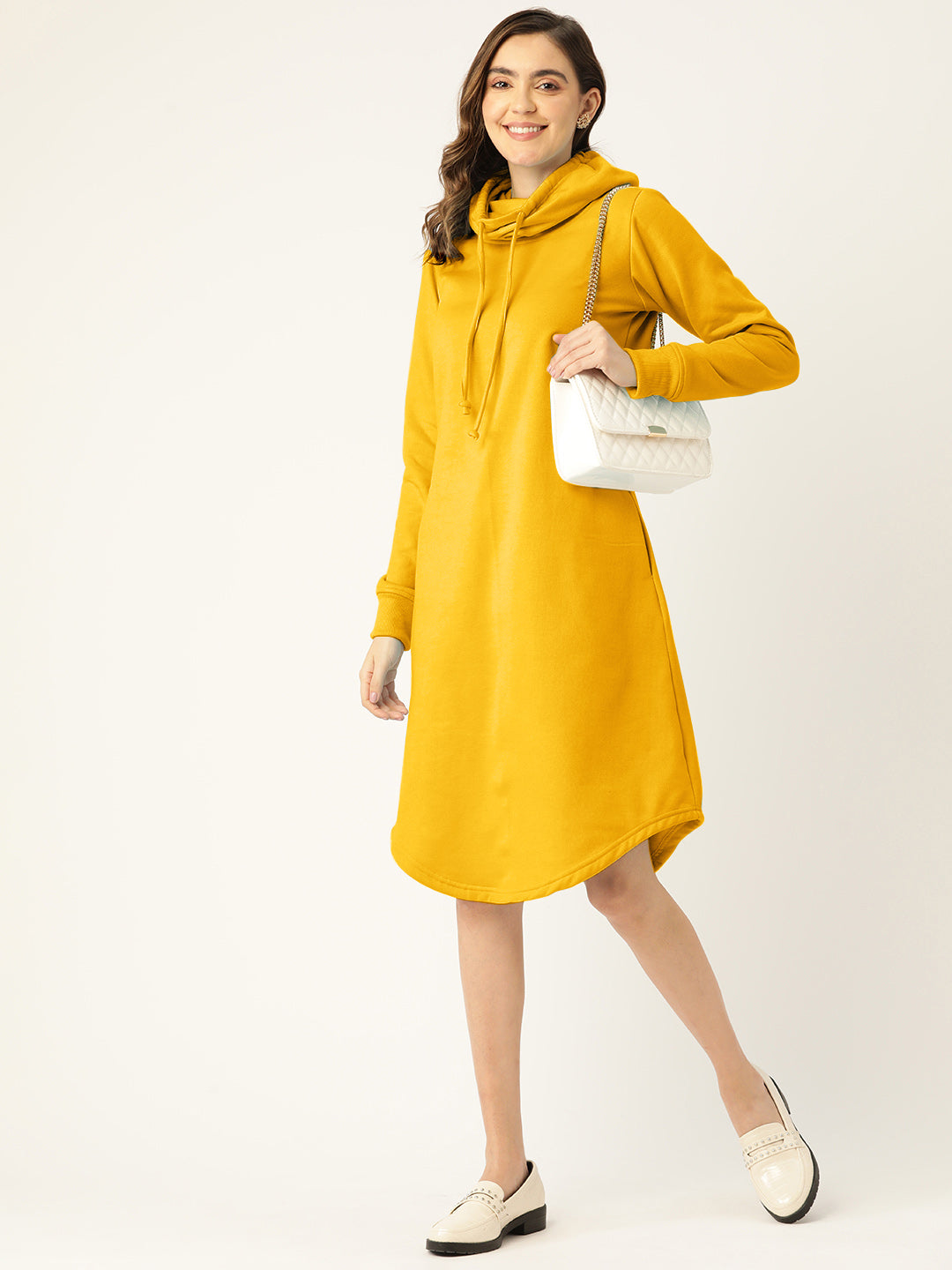 Cowl Neck Midi Jumper Dress