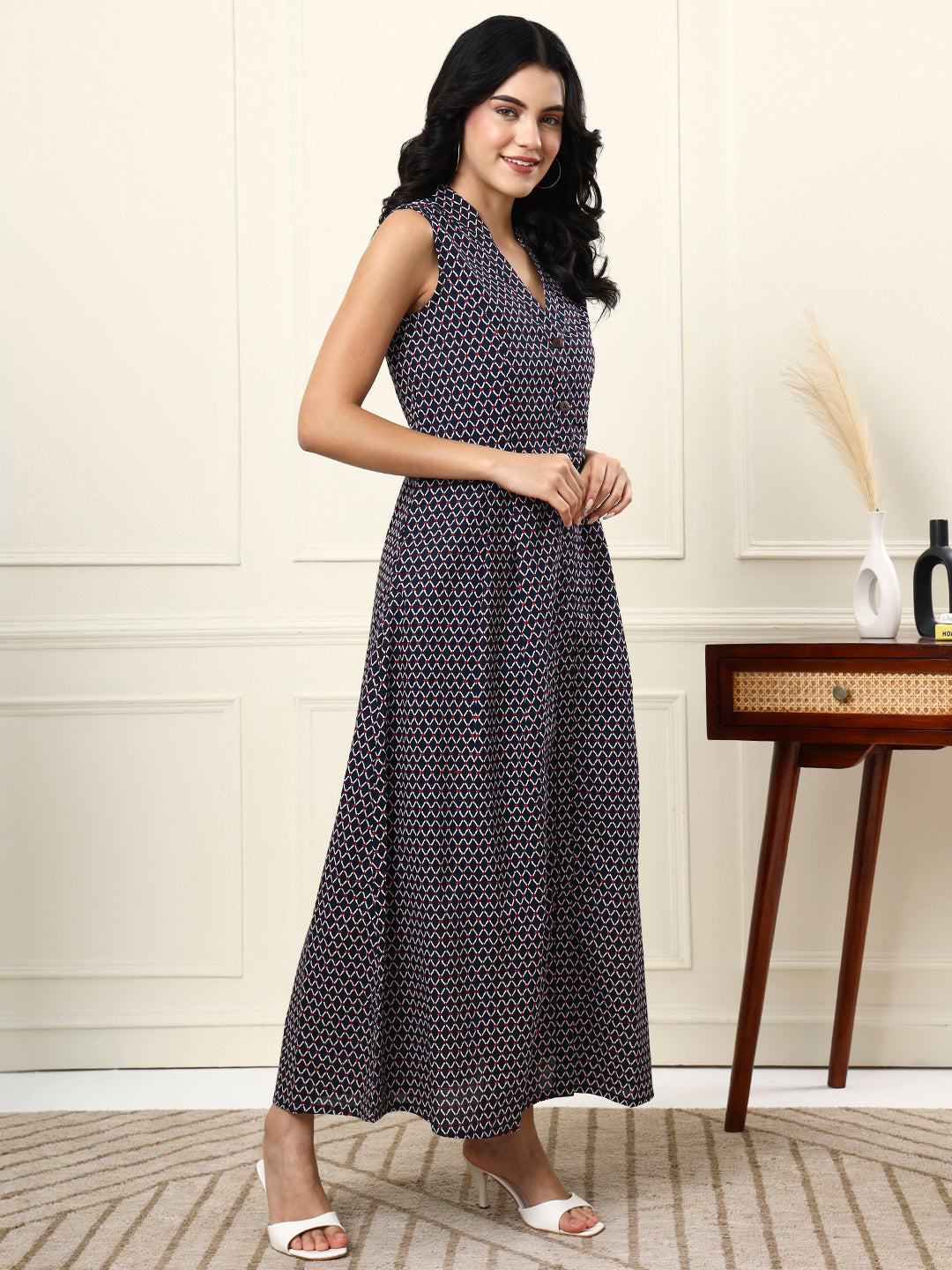 Cotton A-Line Maxi Dress