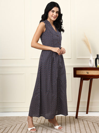 Cotton A-Line Maxi Dress