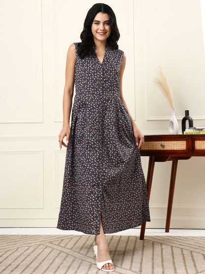 Cotton A-Line Maxi Dress