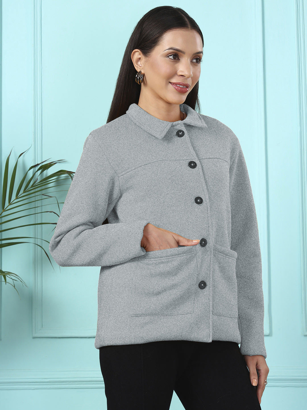 Casual Fleece Buttoned Jacket