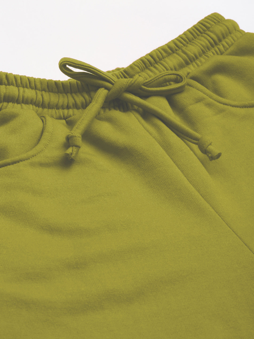 Solid Relaxed Straight Fit PolyCotton Fleece Trousers
