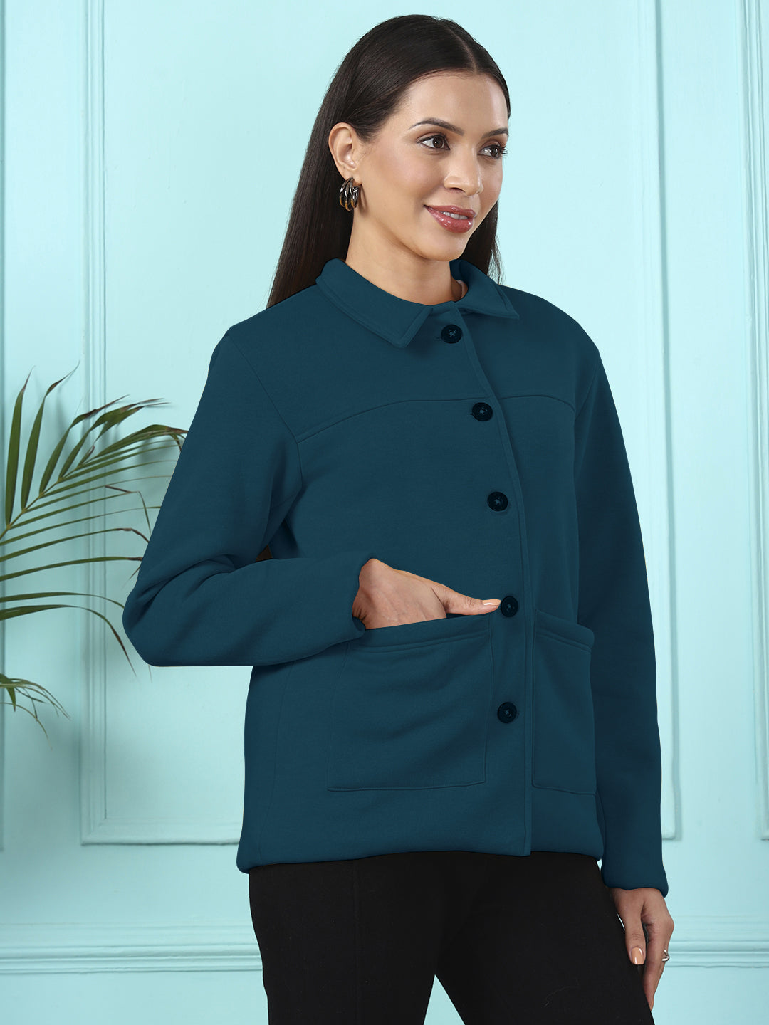 Casual Fleece Buttoned Jacket