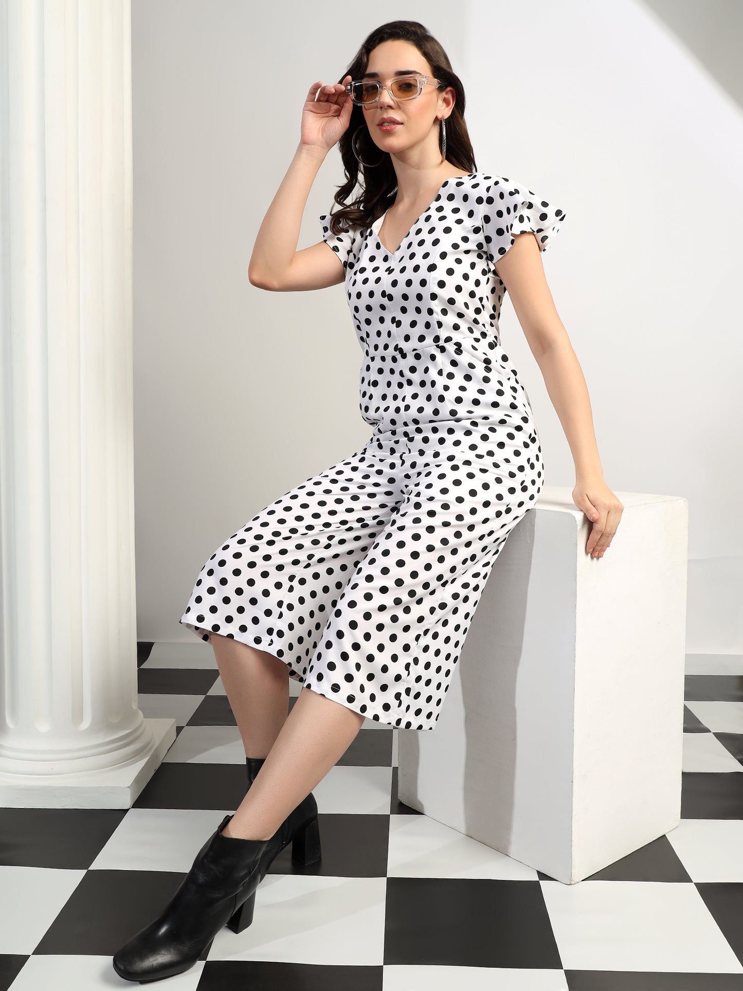 BRINNS Women Printed Short Sleeve Capri Jumpsuit