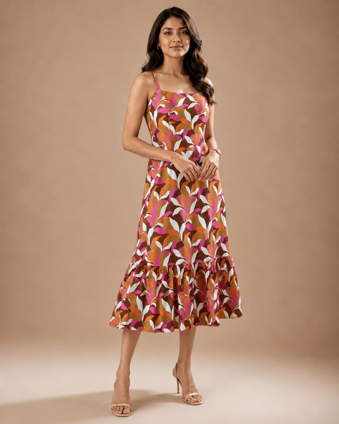 Printed Sleeveless Midi Dress