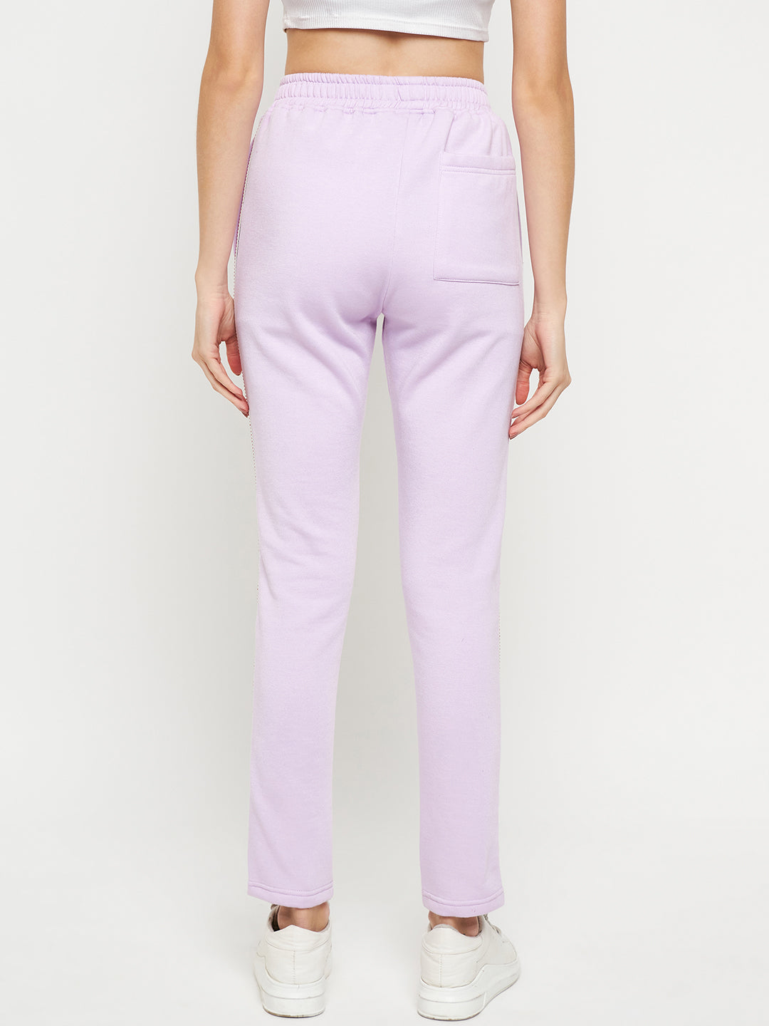Women Mid-Rise Knitted Sports Track Pant with Pockets