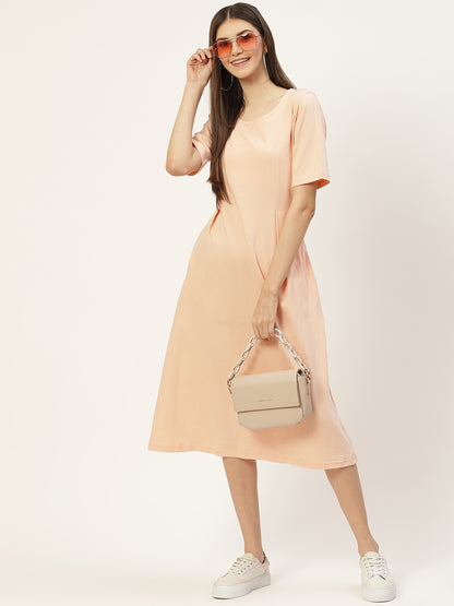 Pure Cotton A-Line Midi Dress