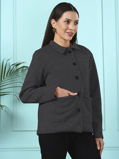 Casual Fleece Buttoned Jacket