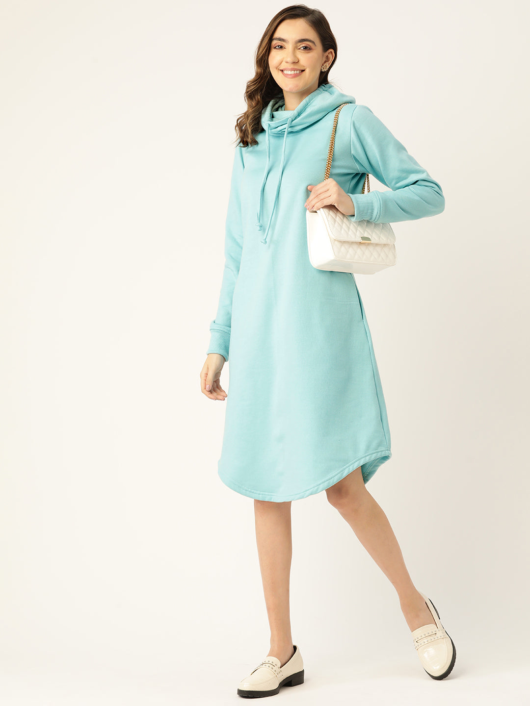 Cowl Neck Midi Jumper Dress