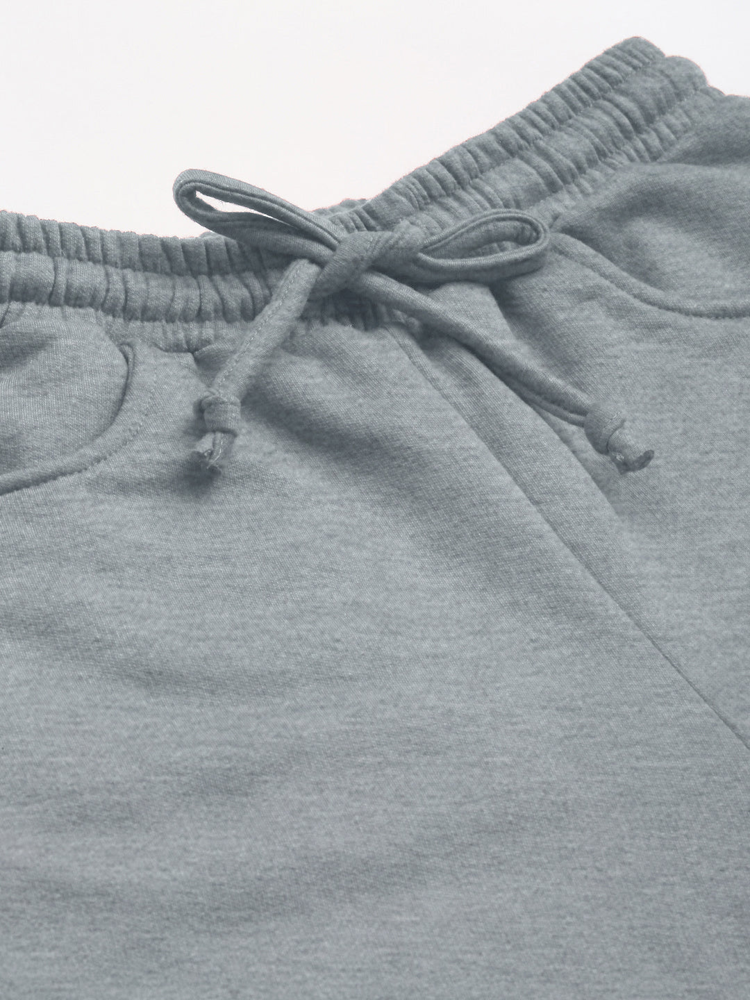 Solid Relaxed Straight Fit PolyCotton Fleece Trousers