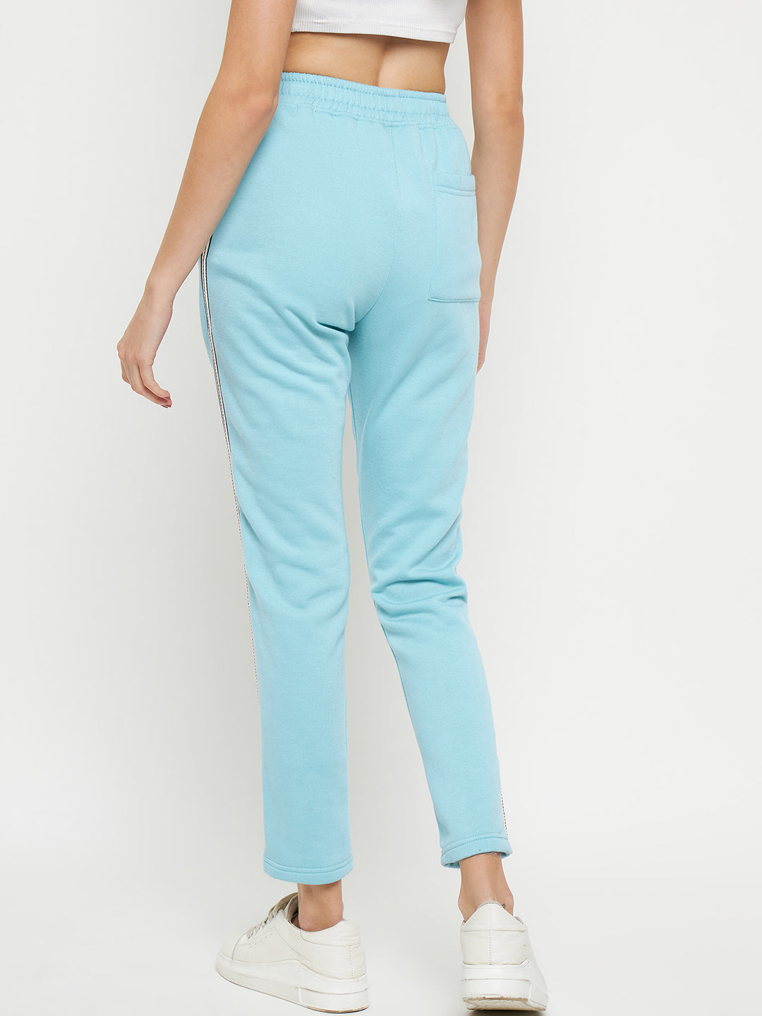 Women Mid-Rise Knitted Sports Track Pant with Pockets