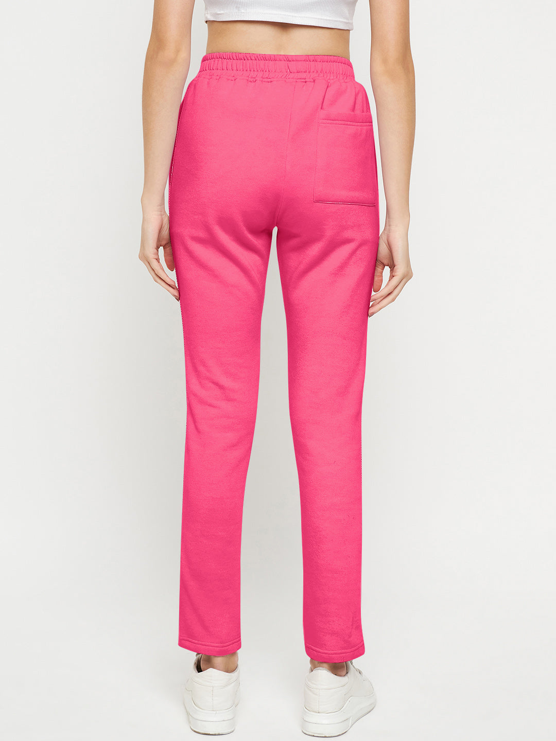 Women Mid-Rise Knitted Sports Track Pant with Pockets