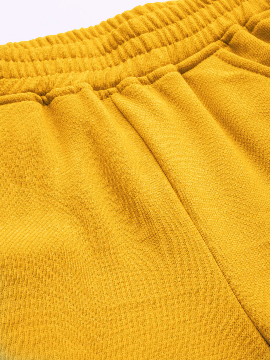 Solid Relaxed Straight Fit PolyCotton Fleece Trousers