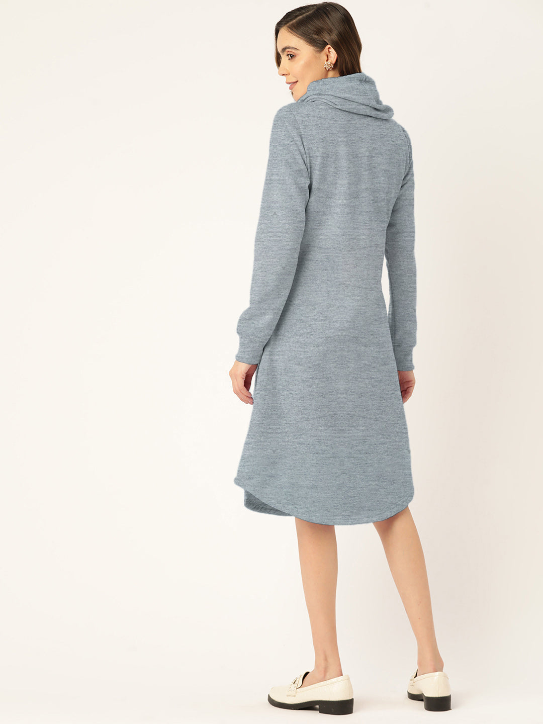 Cowl Neck Midi Jumper Dress