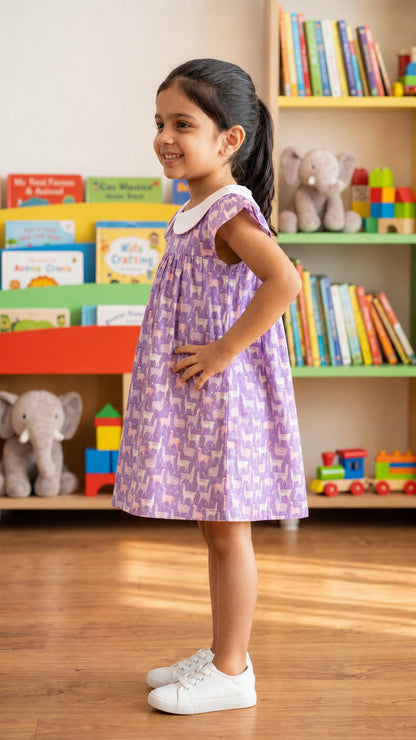 Poppylane-Peter Pan Collar A-Line Dress