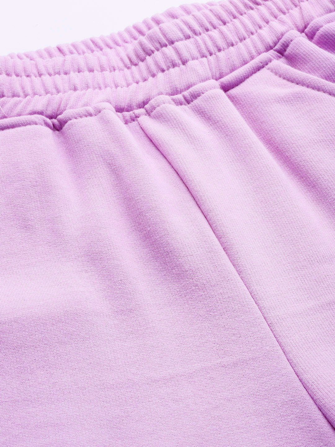 Solid Relaxed Straight Fit PolyCotton Fleece Trousers