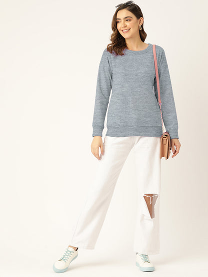 Solid Fleece Pullover Sweatshirt with Pockets