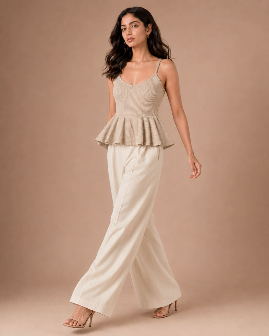 Shoulder Strap Peplum Top