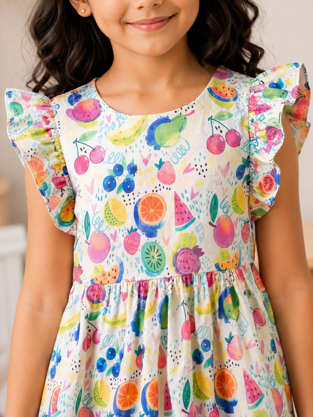 Poppylane Tiered Dress with Frill/Flutter Sleeves