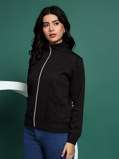 Stand-Collar Jacket with Front Pockets