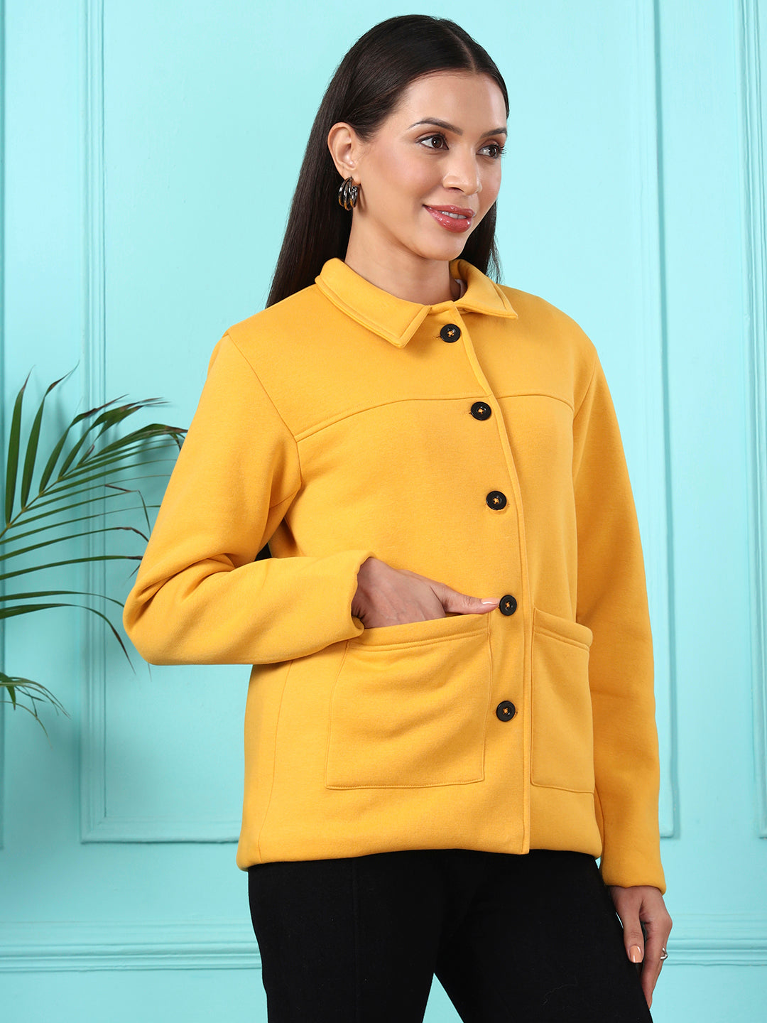 Casual Fleece Buttoned Jacket