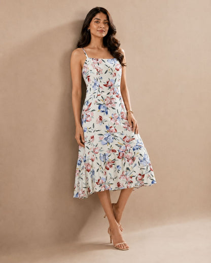 Printed Sleeveless Midi Dress