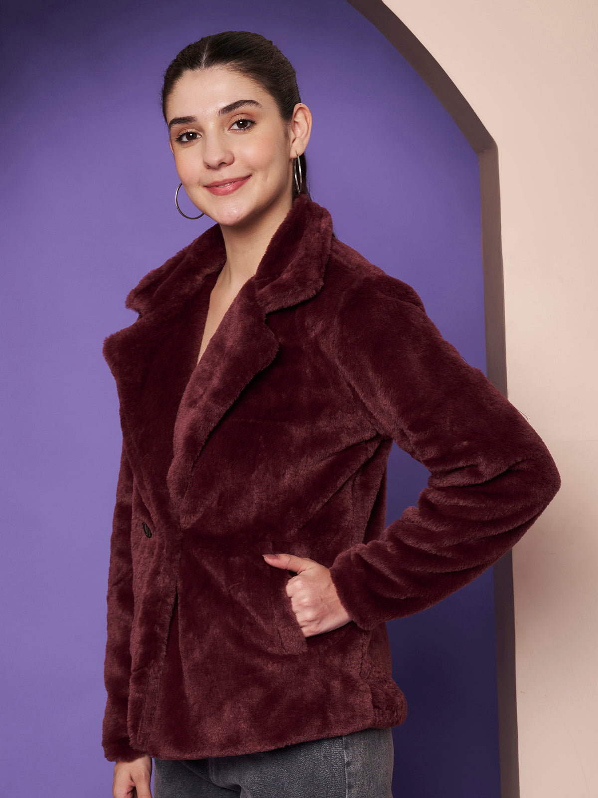 Notched Lapel Winter Jacket
