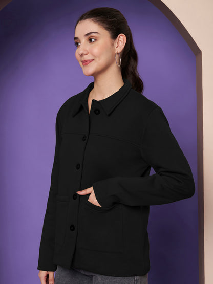 Casual Fleece Buttoned Jacket