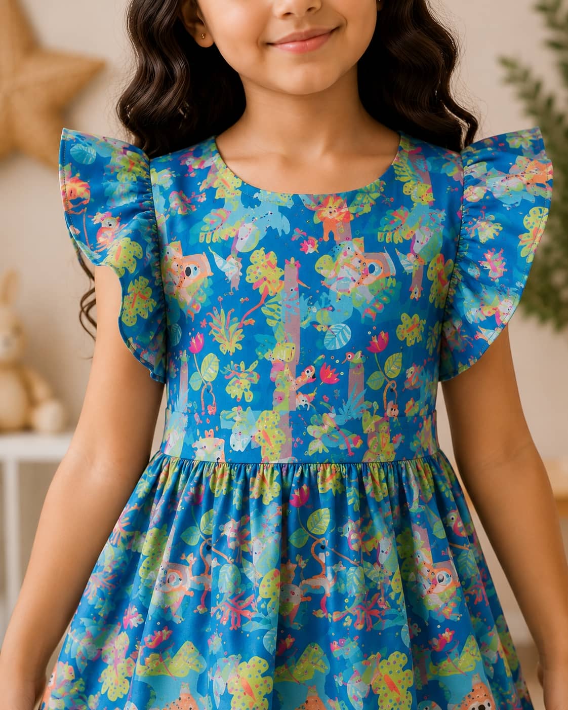 Poppylane Tiered Dress with Frill/Flutter Sleeves