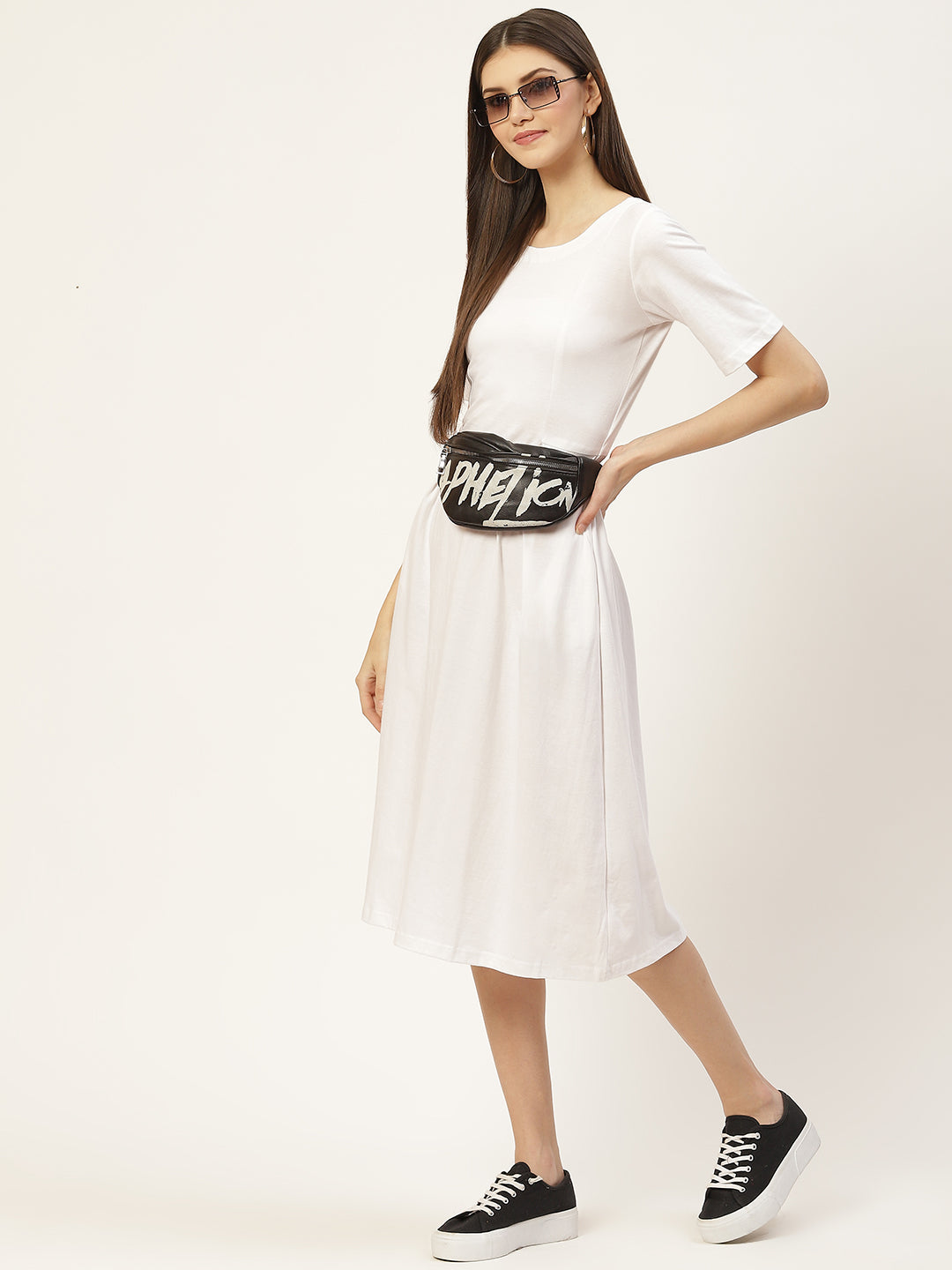 Pure Cotton A-Line Midi Dress