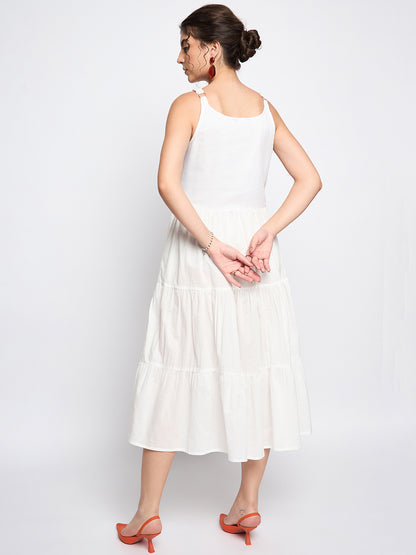 Tiered Fit & Flare Midi Dress