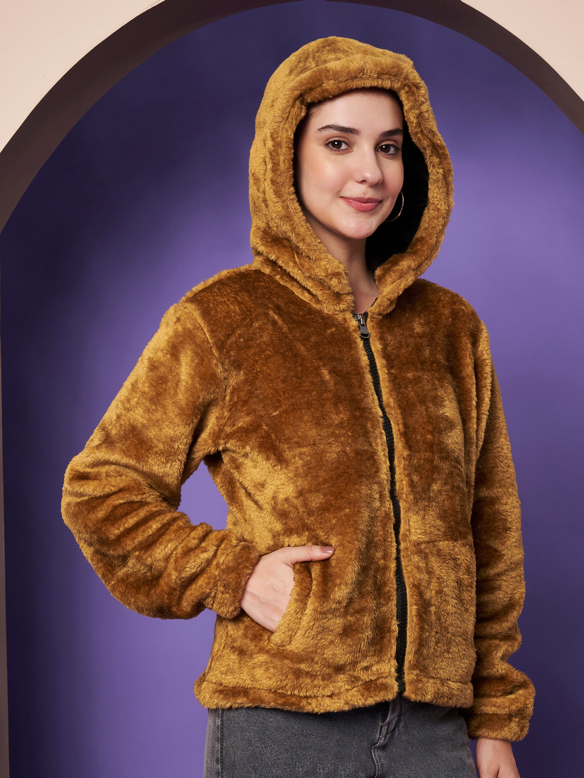 Hooded Winter Jacket with Front Pockets