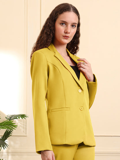 Notched Lapel Single-Breasted Blazer