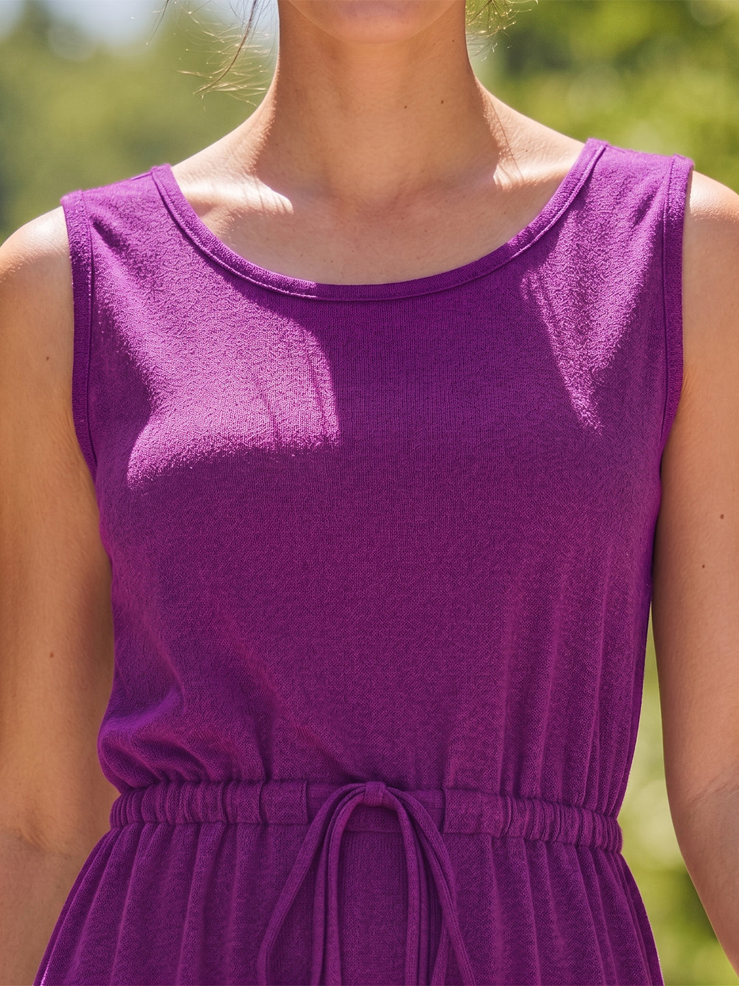 Belted Cotton Fit & Flare Midi Dress