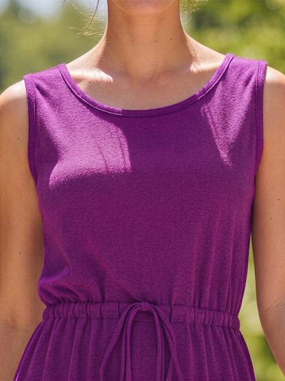 Belted Cotton Fit & Flare Midi Dress