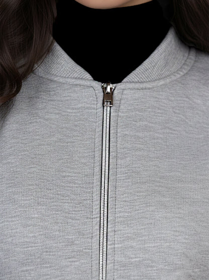 Henley Collar Sleeveless Fleece Zip Detail Tailored Jacket