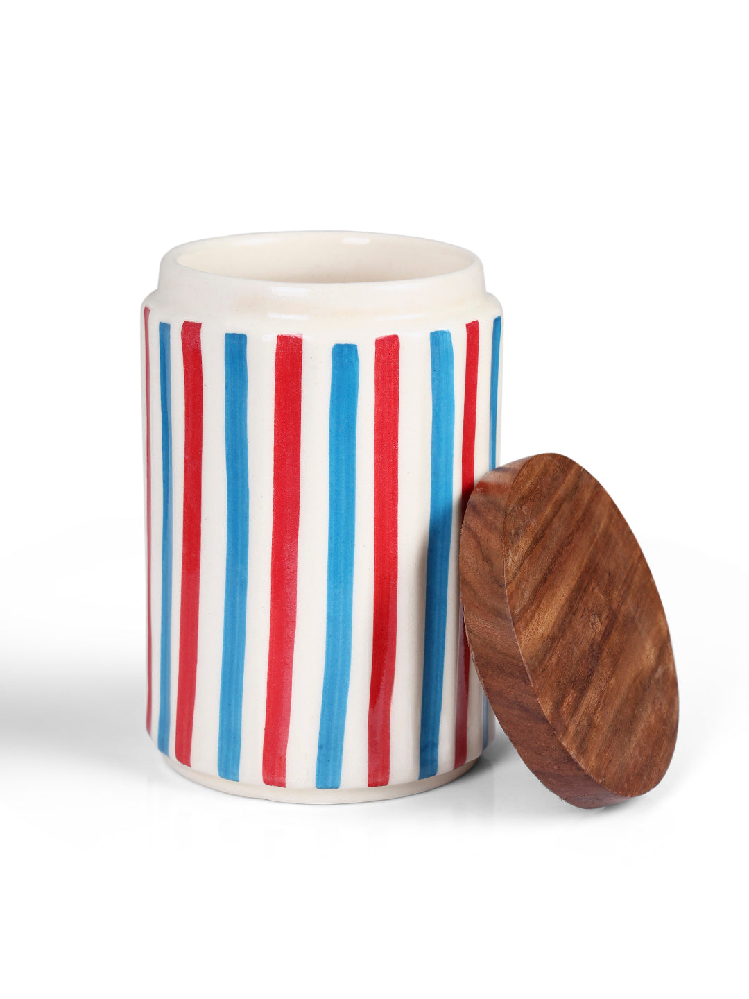 Storege Jar with Wooden Lid | Multicolor - 900 ml