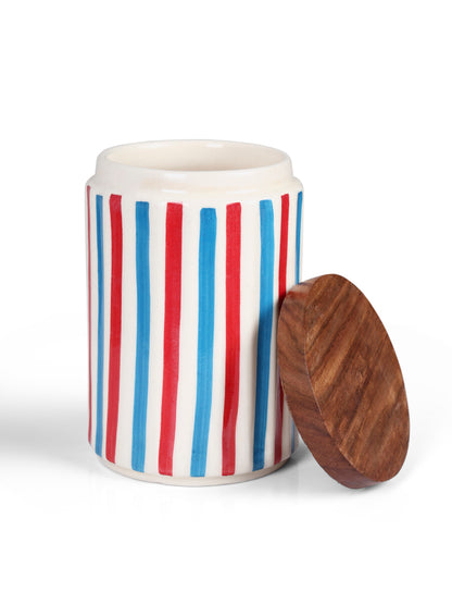 Storege Jar with Wooden Lid | Multicolor - 900 ml