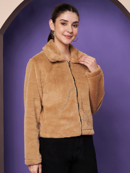 Winter Jacket with Spread Collar