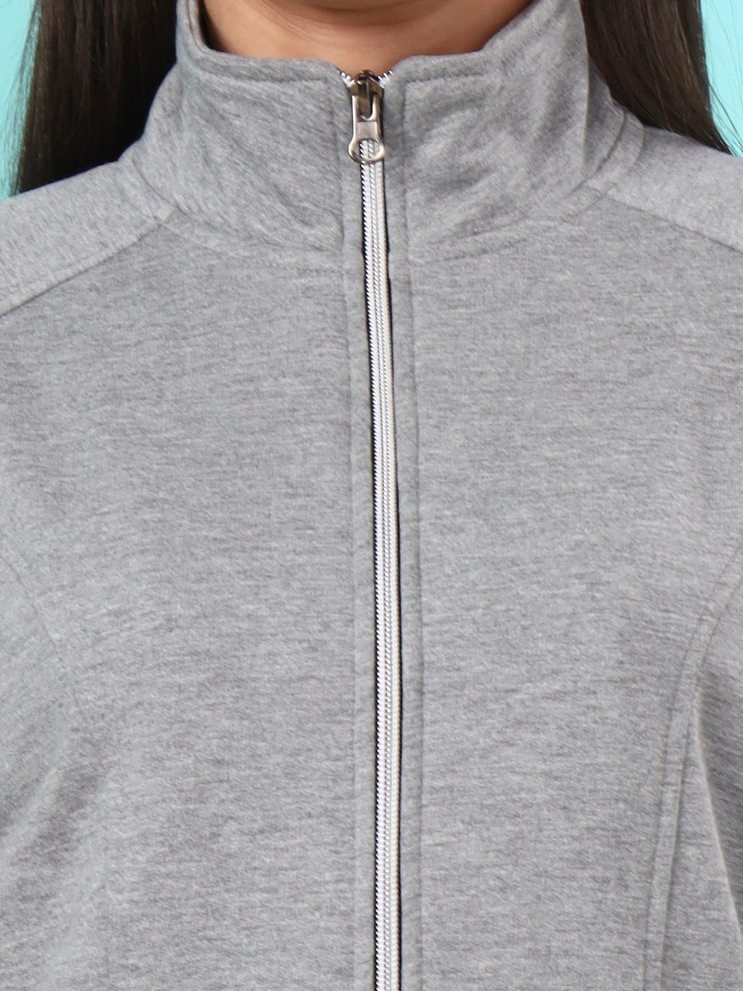 Jacket with Stand Collar & Zip Closure