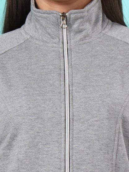 Jacket with Stand Collar & Zip Closure