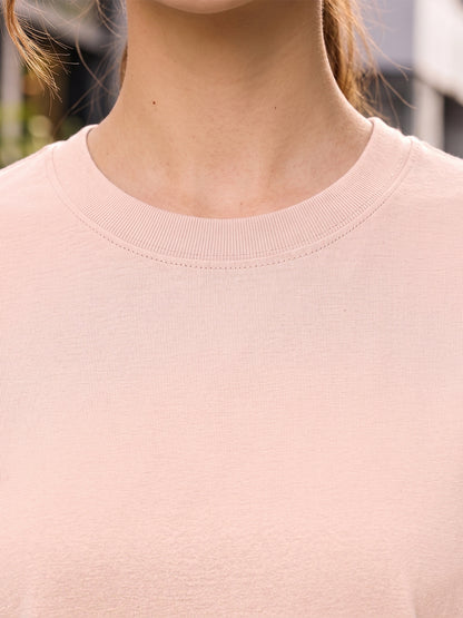 BRINNS Women Solid Round Neck Cotton T-shirt