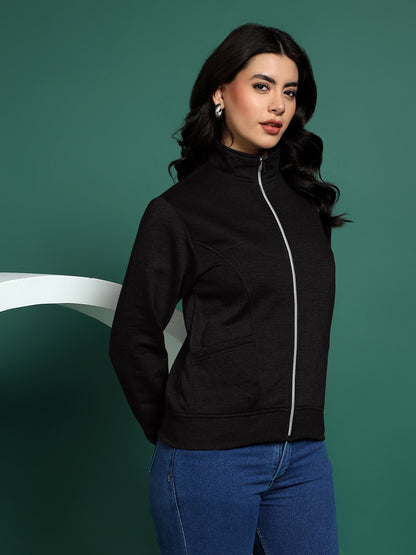 Stand-Collar Jacket with Front Pockets
